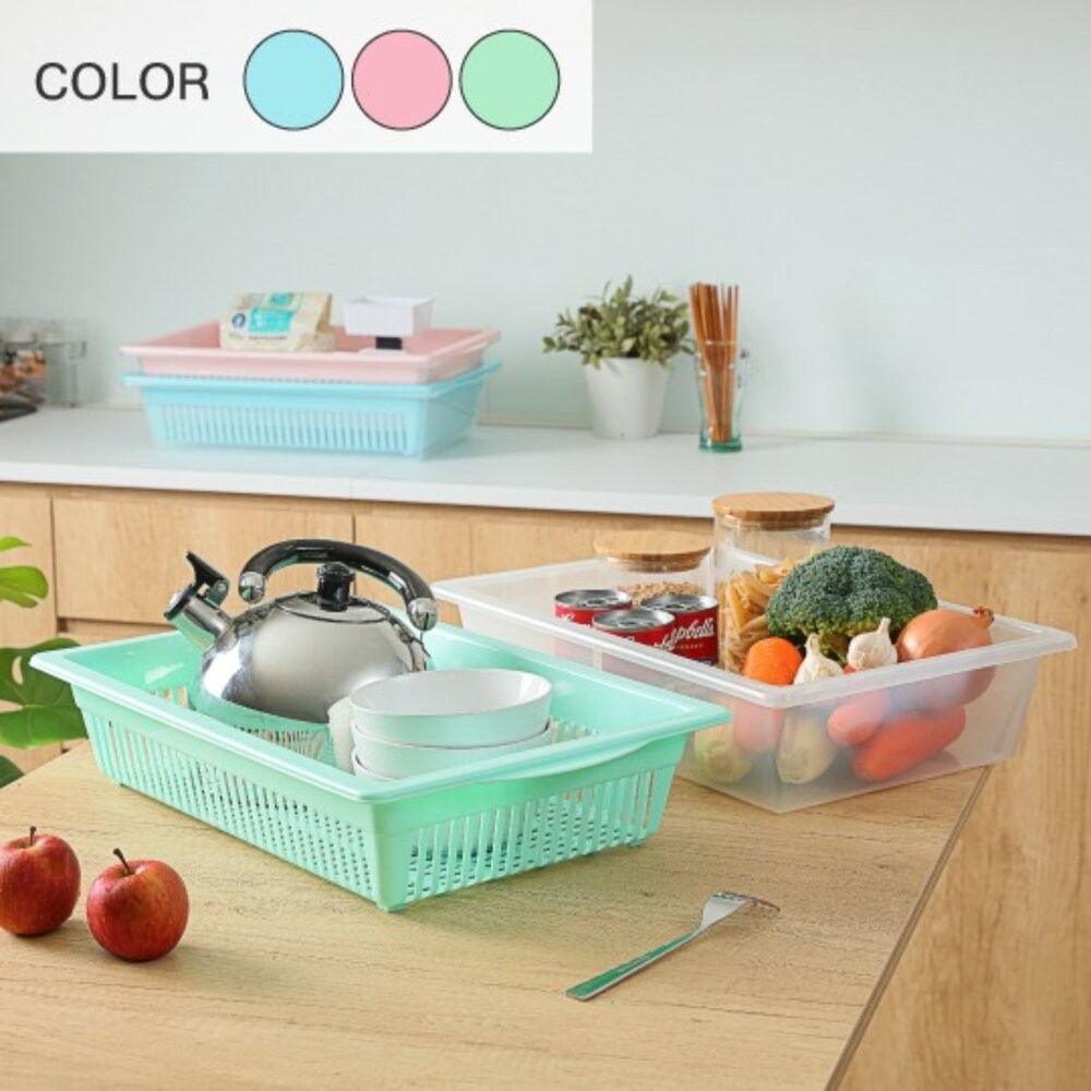 聯府 KEYWAY 藍色滴水盤 777 整理籃/置物籃/收納盒-細節圖2