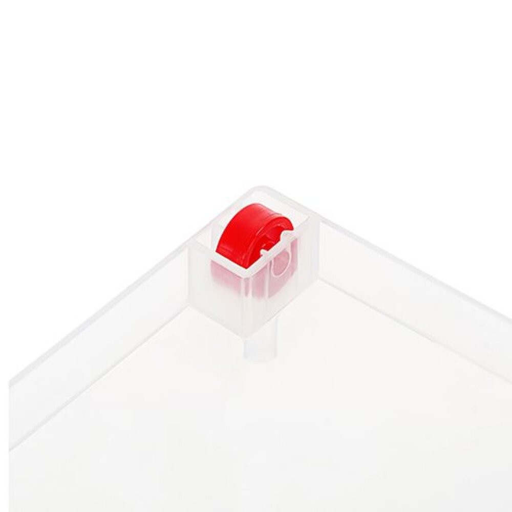 聯府  廚房收納盒：透明L/白色XL    整理盒 餐具盒  滑輪整理籃 瓶罐收納 堆疊收納-細節圖3