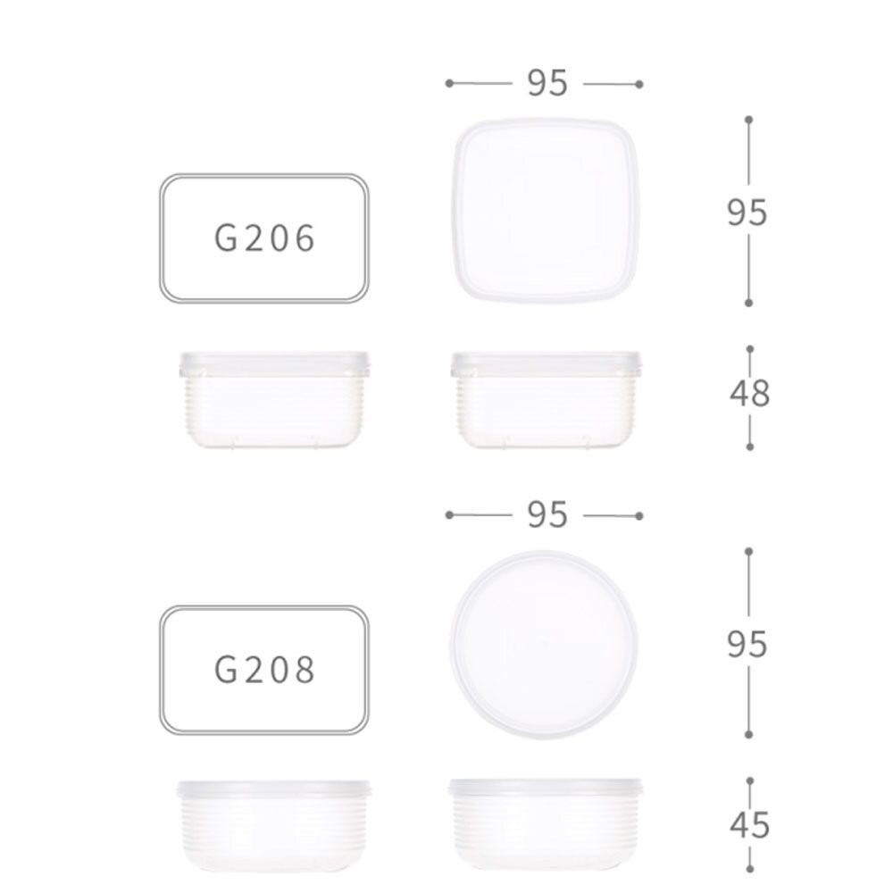 聯府 麗緻保鮮盒3入：方型G-206/圓型G-208  小保鮮盒 迷你保鮮盒 保鮮盒-細節圖2