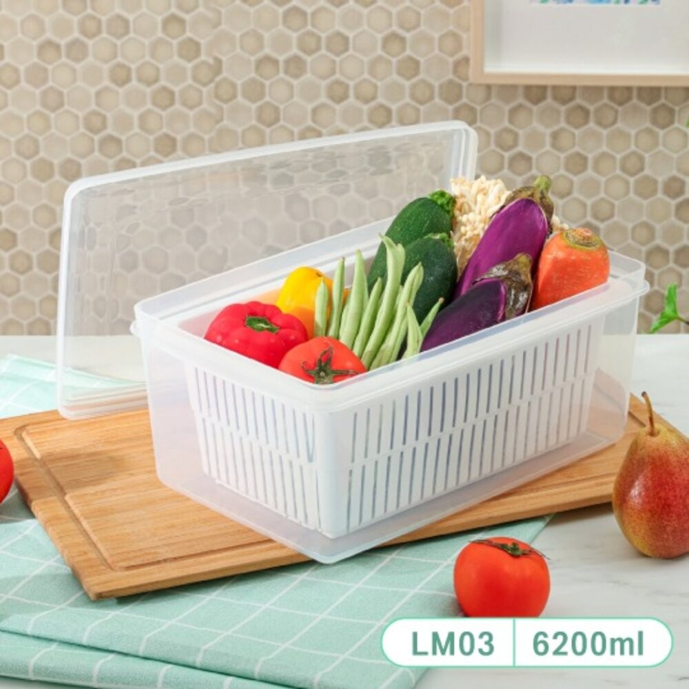 台灣製 聯府 名廚瀝水保鮮盒： 蔬菜水果保鮮  食藥署認證-規格圖8