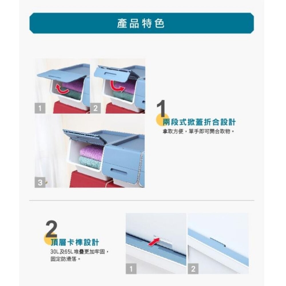 MIT 聯府 鄉村直取式整理箱65L-細節圖4