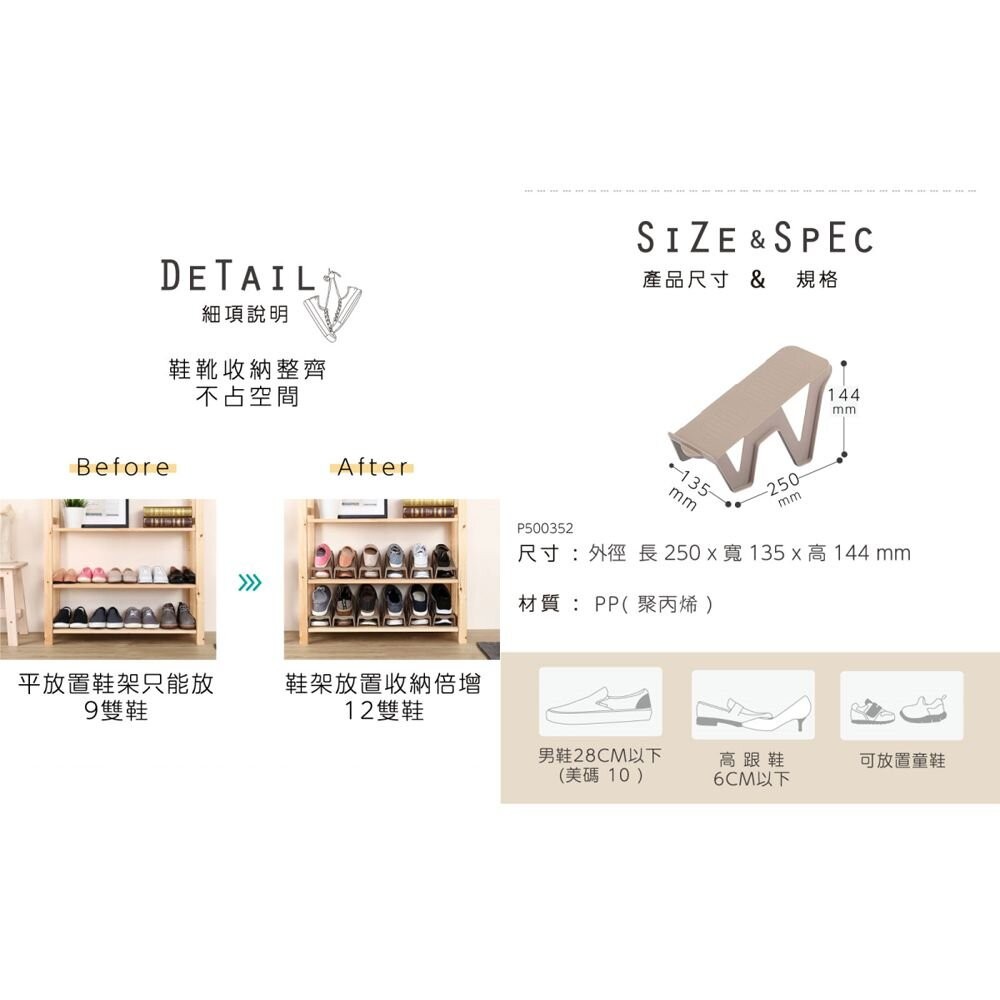 聯府 金滿足鞋架 P50043 /1入-細節圖4