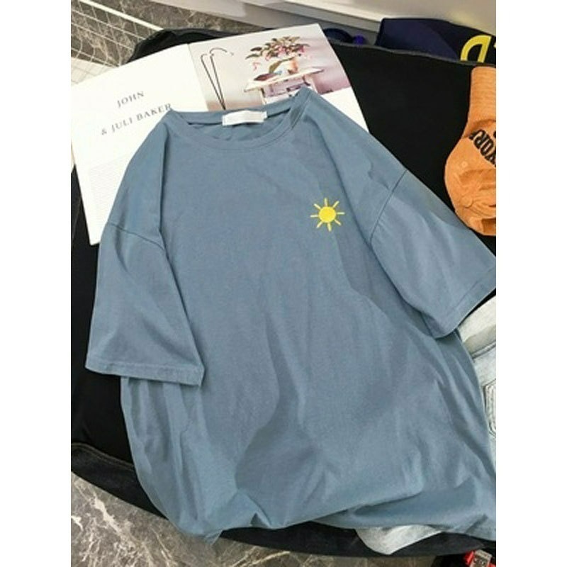 ✨台灣現貨✨ 簡約清新T恤｜設計感刺繡潮牌女裝｜小眾慵懶風涼爽短袖｜三色（白/粉/藍）-規格圖6