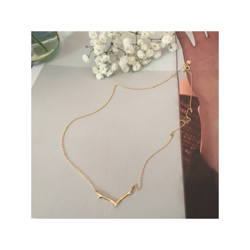 ✨台灣現貨✨😘正韓😘質感鹿頭項鍊｜925純銀鍍14K金色設計｜精緻時尚鎖骨鏈｜單色（金）-細節圖2