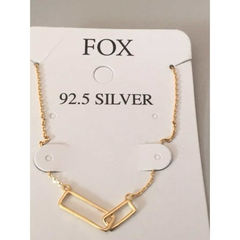 ✨台灣現貨✨😘正韓😘文青風雙環項鍊｜925純銀長方型連接設計｜金色簡約鎖骨鏈｜單色（金）-細節圖2