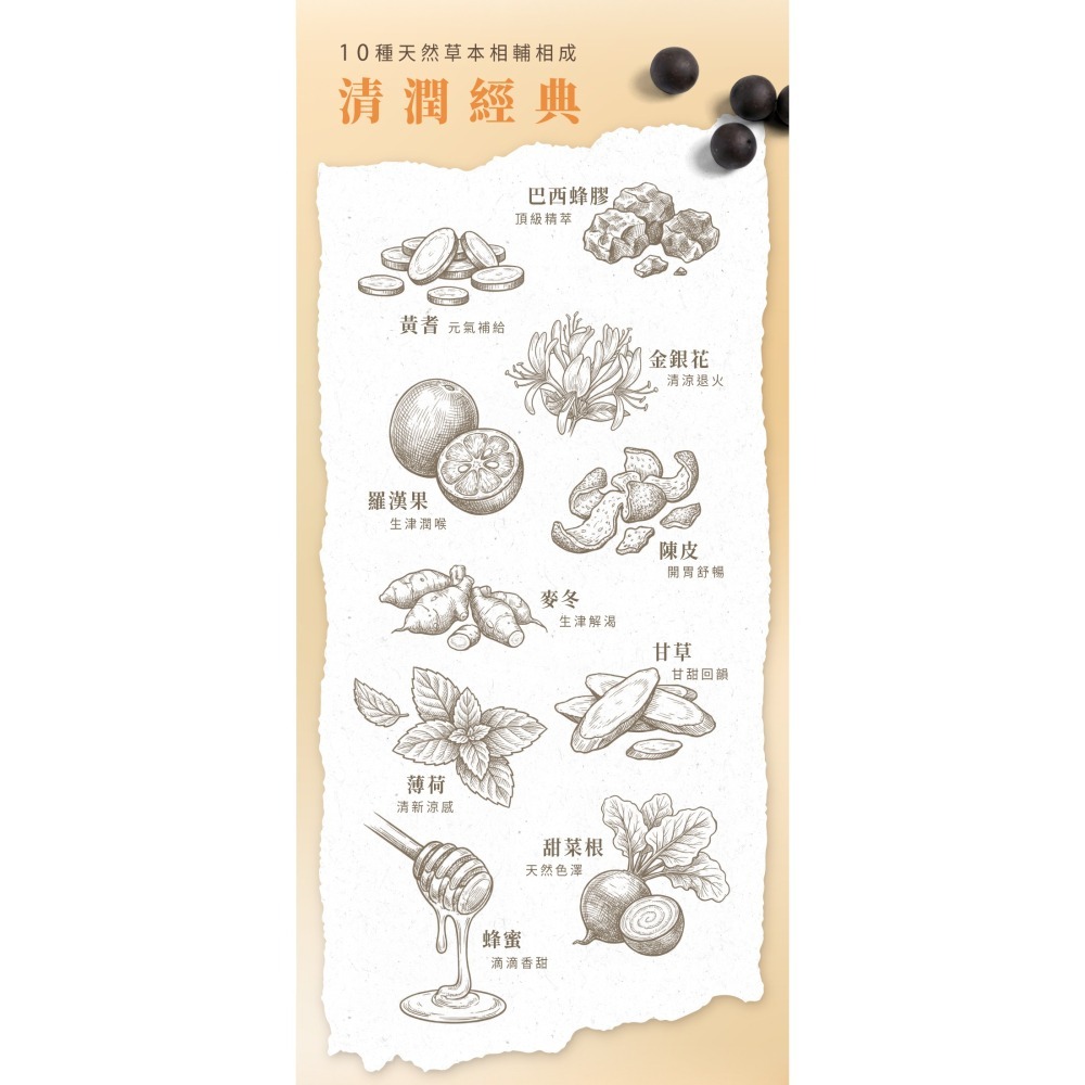 【限時購】茗京萃-蜂膠草本潤喉珠 60顆/瓶 x2瓶-細節圖3