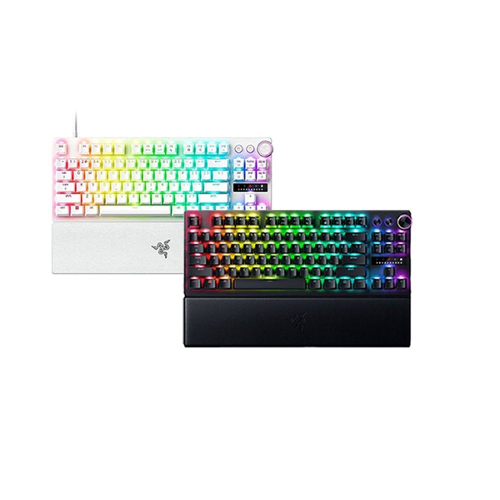 Razer 雷蛇 獵魂光蛛 V3 Pro-Analog 黑色 白色 鍵盤光學軸 中文 TKL 光軸 旋鈕 PBT鍵帽-細節圖2