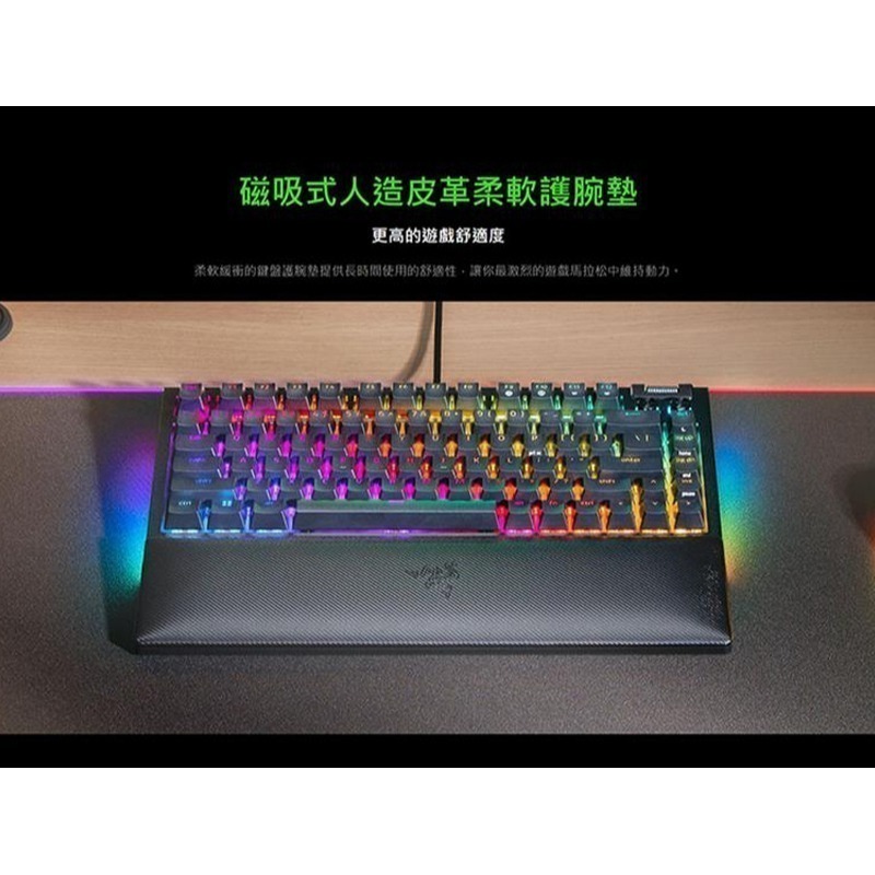 Razer 雷蛇 BlackWidow V4 75% 黑寡婦V4 黑色 白色 幻影綠 熱插拔機械鍵盤 橘軸 中文 英文-細節圖11