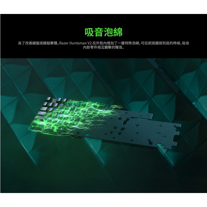 Razer 雷蛇 Huntsman V2 獵魂光蛛 機械式鍵盤 RAZER光軸 PBT鍵帽 吸音泡棉 人體工學護腕-細節圖7