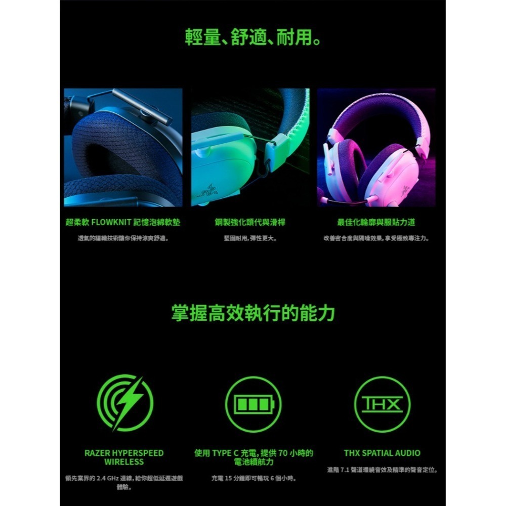 Razer 雷蛇 BlackShark V2 Pro 黑鯊 電競耳機 THX音效 心型指向麥克風-細節圖7