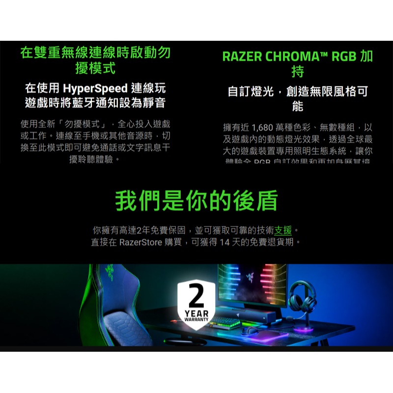 Razer 雷蛇 Hammerhead HyperSpeed Pro戰錘狂鯊 藍牙耳機 主動降噪 真無線耳機-細節圖10