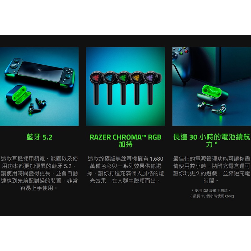 Razer 雷蛇 Hammerhead HyperSpeed PS5 XBOX 戰錘狂鯊 藍牙耳機 主動降噪 無線耳機-細節圖7