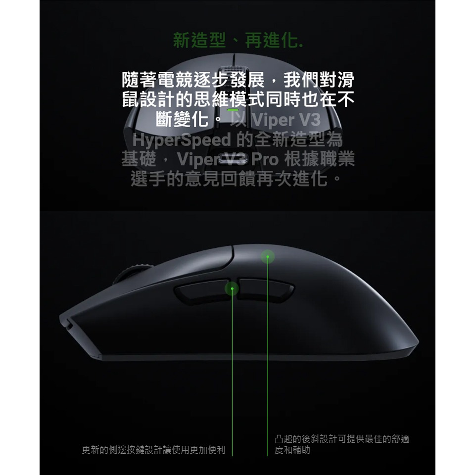 Razer 雷蛇 VIPER V3 PRO 無線電競滑鼠 輕量滑鼠 光微動 三代光學按鍵軸 遊戲滑鼠-細節圖6