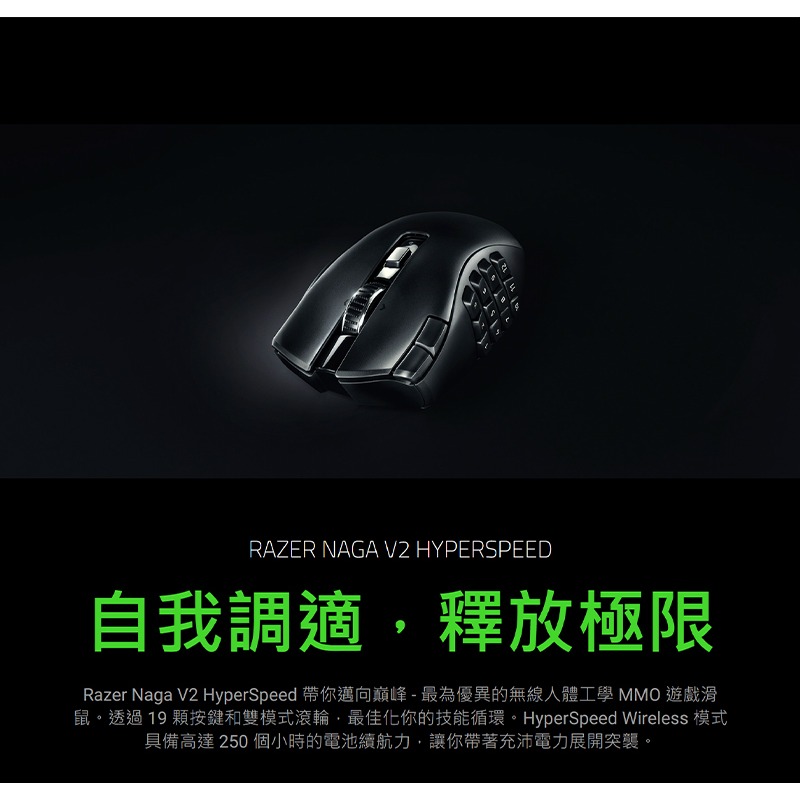 Razer 雷蛇 Naga V2 PRO Naga V2 專業版 那伽梵蛇 無線滑鼠 遊戲滑鼠 藍芽滑鼠-細節圖3