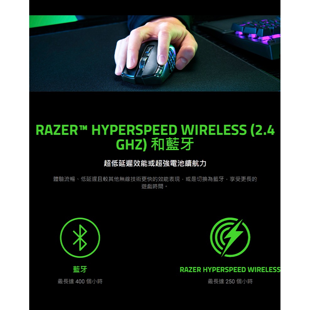 Razer 雷蛇 Naga V2 PRO Naga V2 專業版 那伽梵蛇 無線滑鼠 遊戲滑鼠 藍芽滑鼠-細節圖6