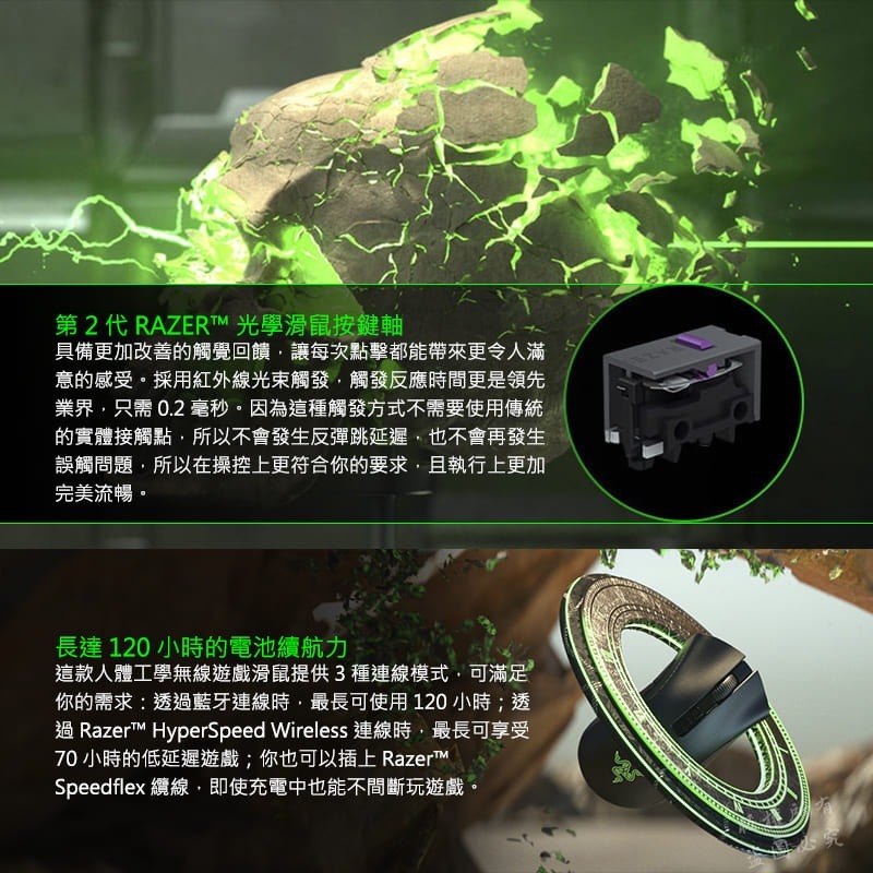 Razer 雷蛇 DeathAdder V2 Pro 煉獄奎蛇 電競滑鼠 遊戲滑鼠 無線滑鼠 藍芽滑鼠-細節圖7