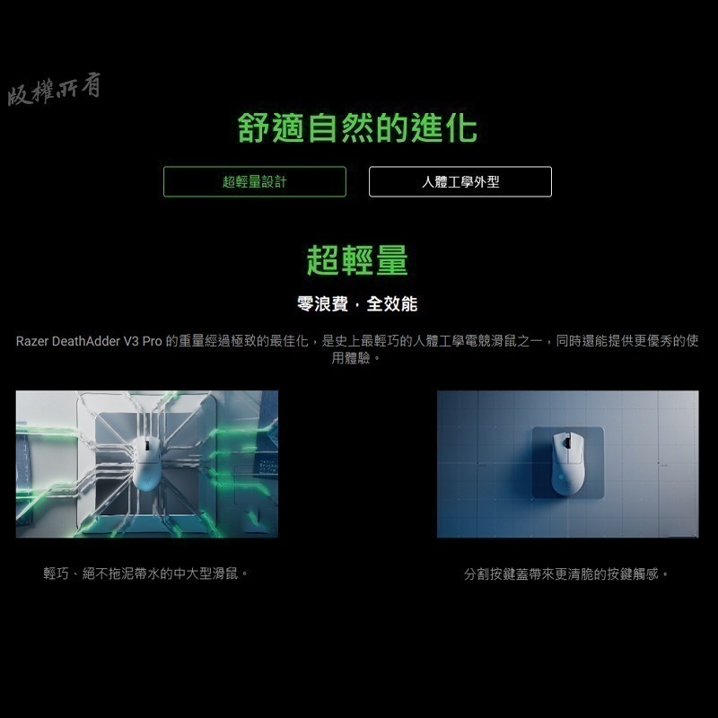 Razer 雷蛇 DEATHADDER 煉獄奎蛇 V3 Pro 無線滑鼠 人體工學設計光學感測 高續航力 高輪詢率-細節圖5