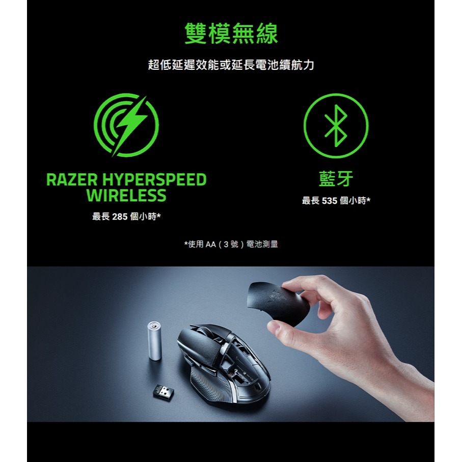 Razer 雷蛇 BASILISK V3 X HYPERSPEED 巴塞利斯蛇V3 X 速度版 無線 電競滑鼠-細節圖6