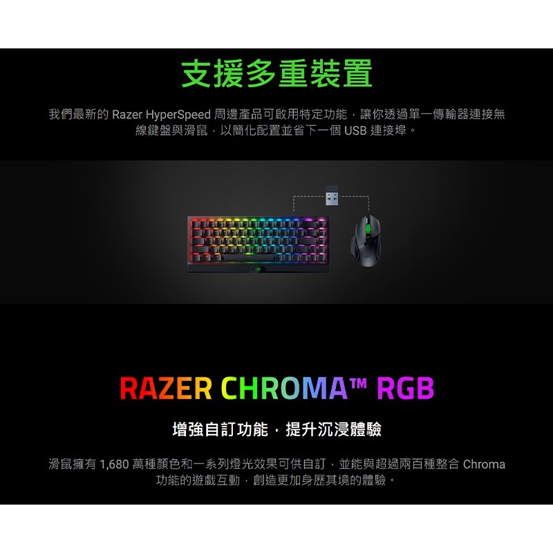 Razer 雷蛇 BASILISK V3 X HYPERSPEED 巴塞利斯蛇V3 X 速度版 無線 電競滑鼠-細節圖7