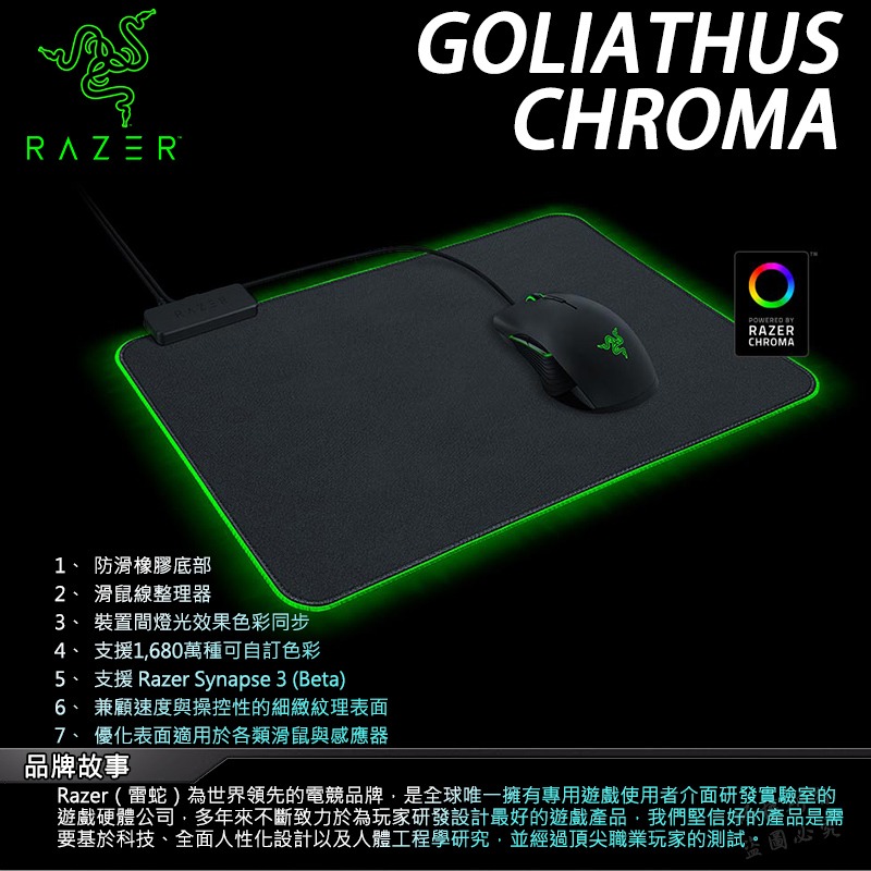 Razer 雷蛇 Goliathus Chroma 重裝甲蟲 電競滑鼠墊 幻彩版-細節圖3