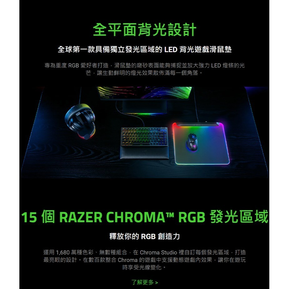 Razer 雷蛇 FIREFLY V2 PRO 烈焰神蟲 滑鼠墊 全平面背光設計 紋理表面 雷蛇滑鼠墊 鼠墊-細節圖3