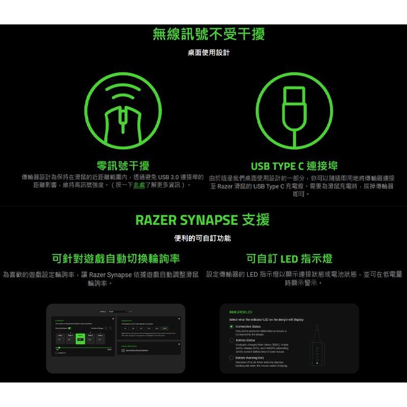 Razer 雷蛇 HYPERPOLLING 無線傳輸器 傳感器 4K 8K 回報率 8000Hz-細節圖6