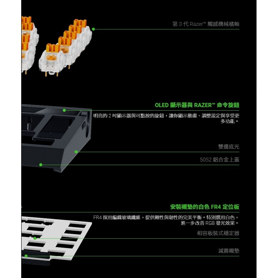 Razer 雷蛇 BlackWidow V4 PRO 75% 黑寡婦 無線鍵盤 OLED顯示器 熱插拔 機械鍵盤-細節圖10
