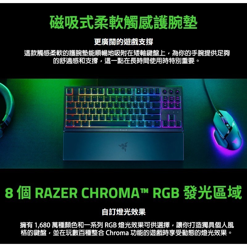 Razer 雷蛇 ORNATA V3 TKL 雨林狼蛛 酷洛米 電競鍵盤 UV矮軸按鍵 鍍膜鍵帽 機械鍵盤 雷蛇鍵盤-細節圖7