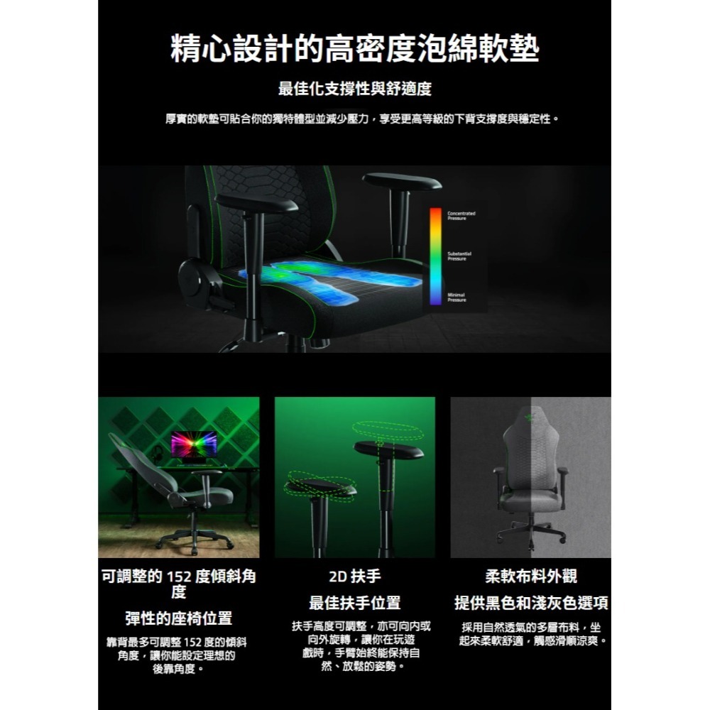 Razer 雷蛇 Iskur V2 X 電競椅 加寬座墊 2D扶手 高密度泡棉 電腦椅 雷蛇電競椅 辦公椅 賽車椅-細節圖5