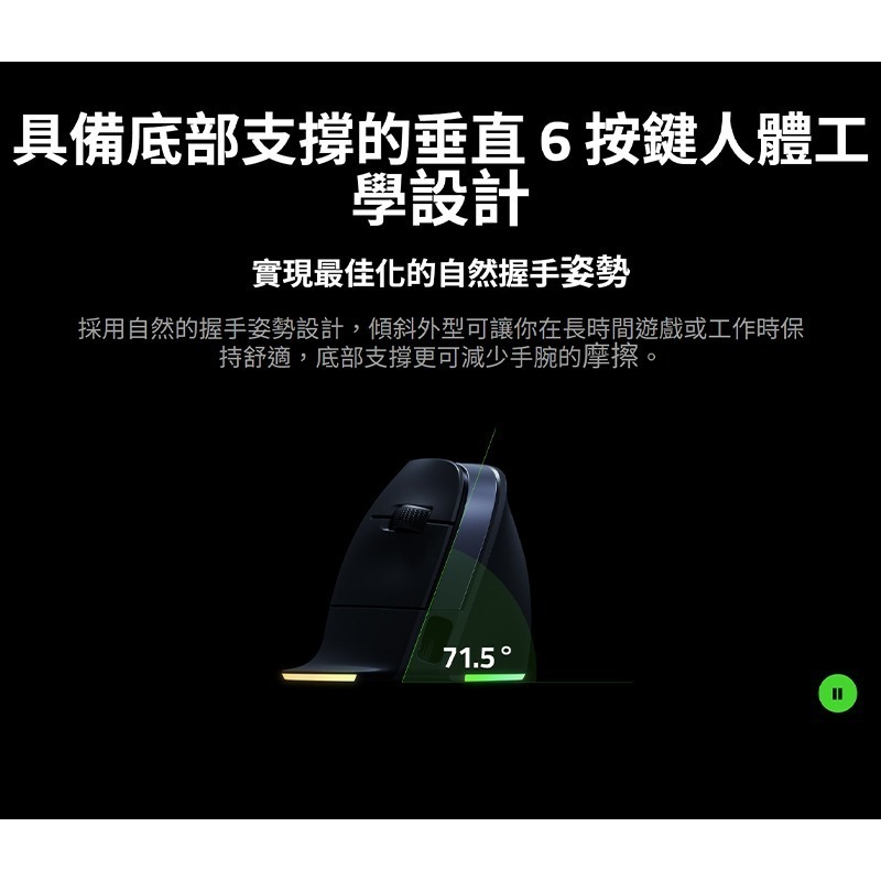 Razer 雷蛇 Pro Click V2 直立式滑鼠 三模 5向多裝置連線 人體工學設計 無線滑鼠 雷蛇滑鼠-細節圖4