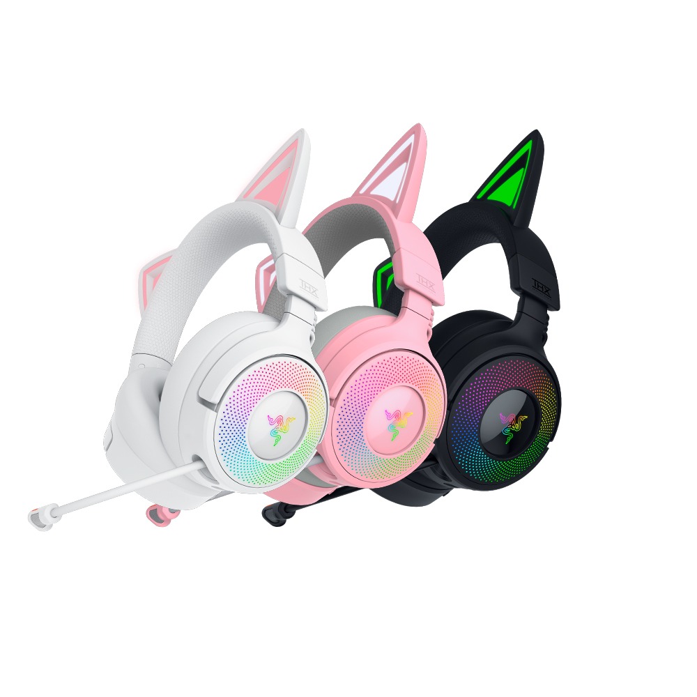 Razer 雷蛇 Kraken Kitty V3 Pro 無線電競耳機 三模連線 伸縮式麥克風 無線耳機 雷蛇耳機-細節圖2