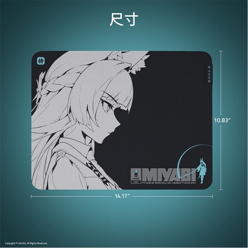 Razer 雷蛇 Gigantus V2 巨甲蟲 滑鼠墊 M ZZZ聯名款 編織紋理 防滑底部 電競滑鼠墊 中鼠墊-細節圖6