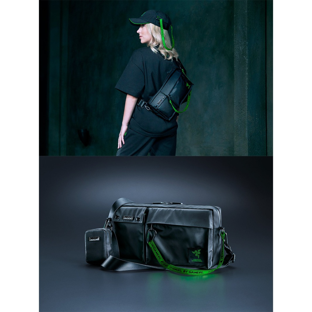 Razer 雷蛇 Xanthus Crossbody Bag 側背包 防潑水塗層 可拆式迷你收納袋 斜背包 肩背包-細節圖3