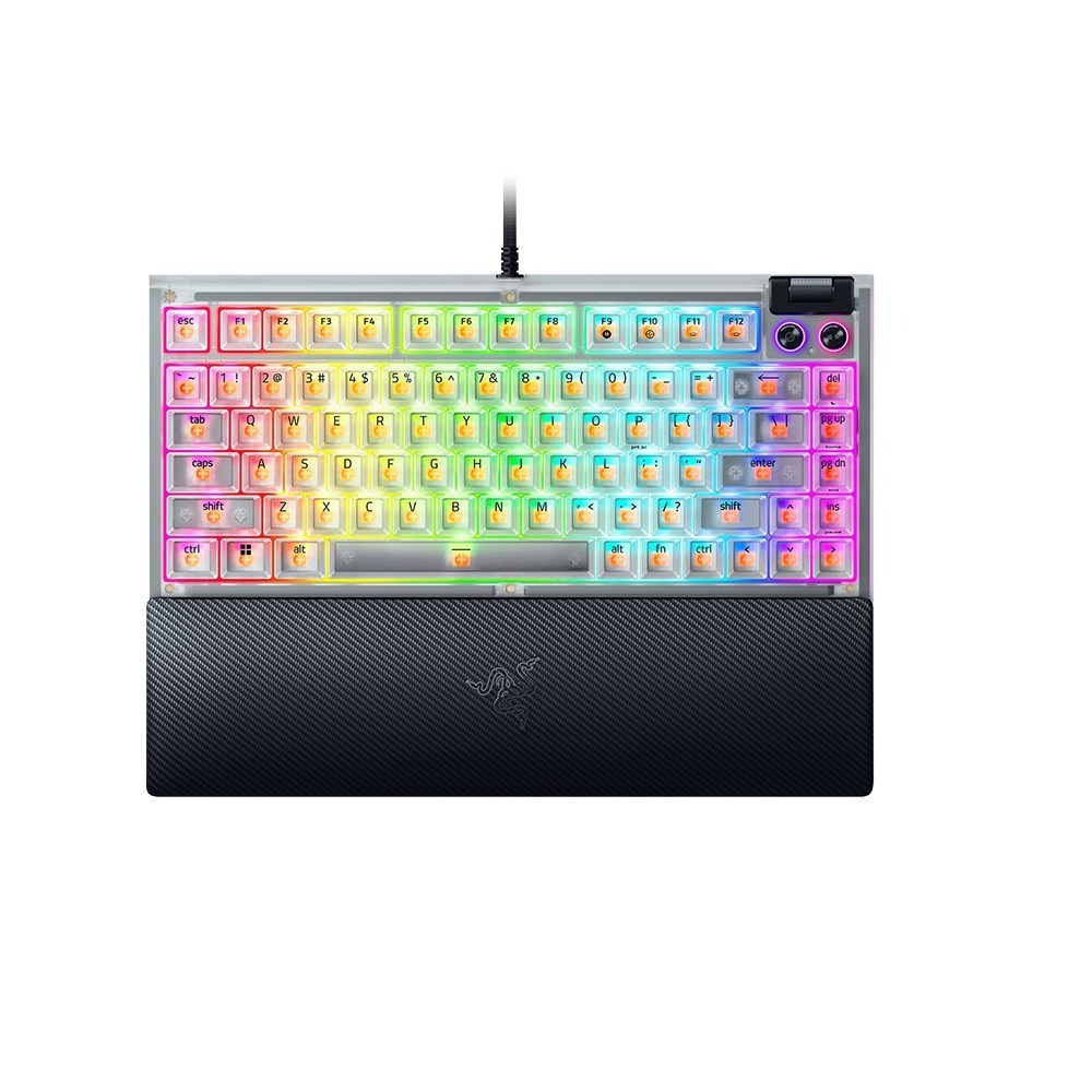 Razer 雷蛇 BlackWidow V4 75% 黑寡婦蜘蛛 幻彩版鍵盤 Phantom 白 橘軸 機械鍵盤-細節圖2