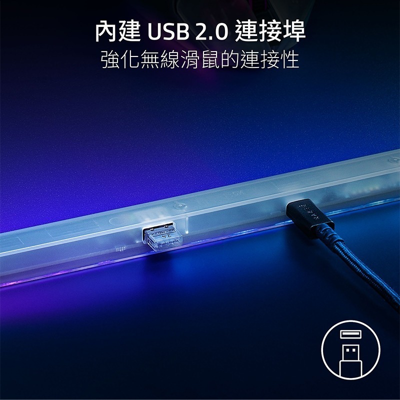 Razer 雷蛇 Firefly V2 PRO 烈焰神蟲 滑鼠墊 Phantom 白 全平面背光設計 紋理表面-細節圖5