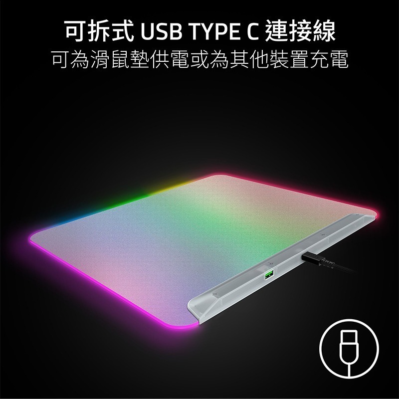 Razer 雷蛇 Firefly V2 PRO 烈焰神蟲 滑鼠墊 Phantom 白 全平面背光設計 紋理表面-細節圖6