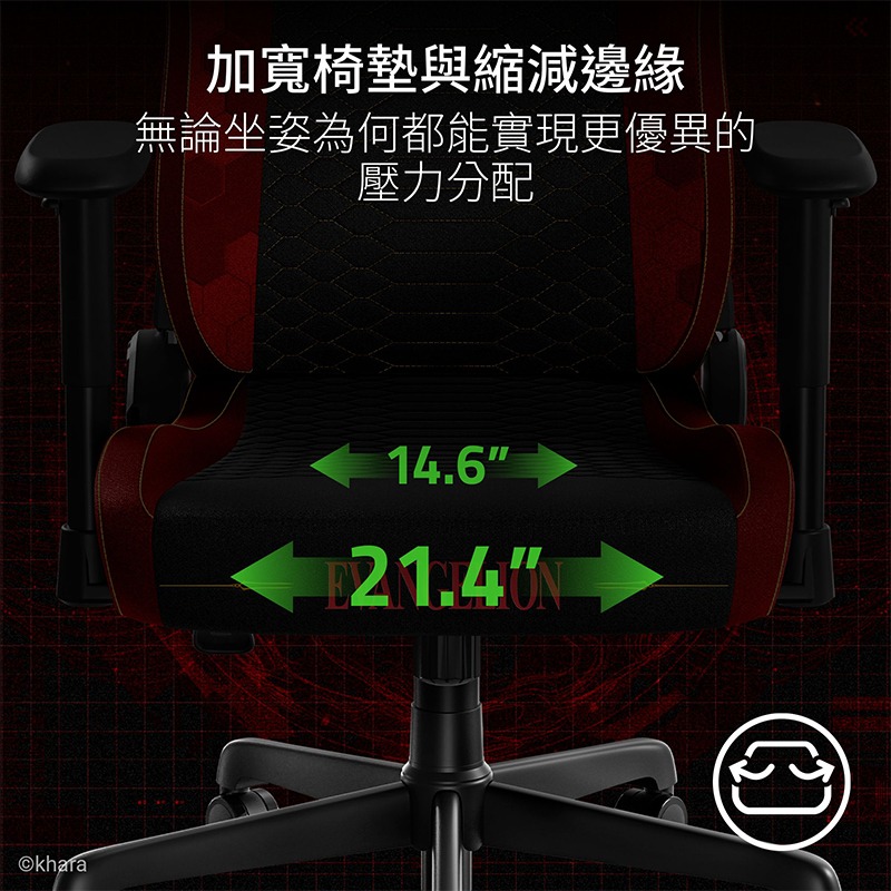 Razer 雷蛇 Iskur V2 X EVA聯名 電競椅 內置腰枕 高密度泡棉 2D扶手 電腦椅 辦公椅 賽車椅-細節圖4