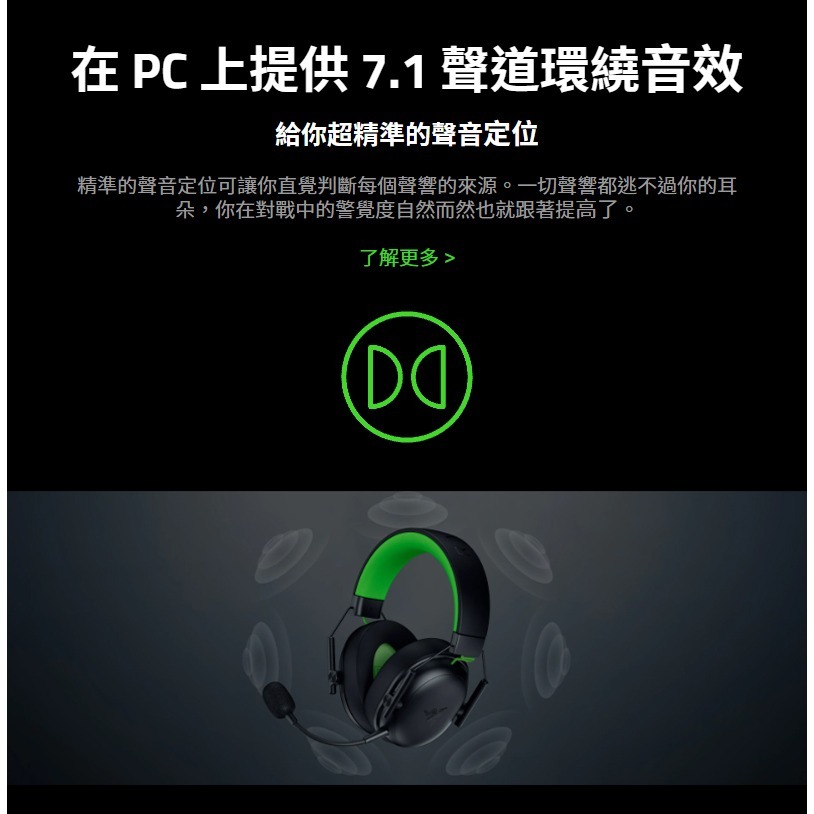 Razer 雷蛇 BlackShark V3 X HyperSpeed 黑鯊 無線耳機 XBOX 白色 7.1聲道-細節圖8