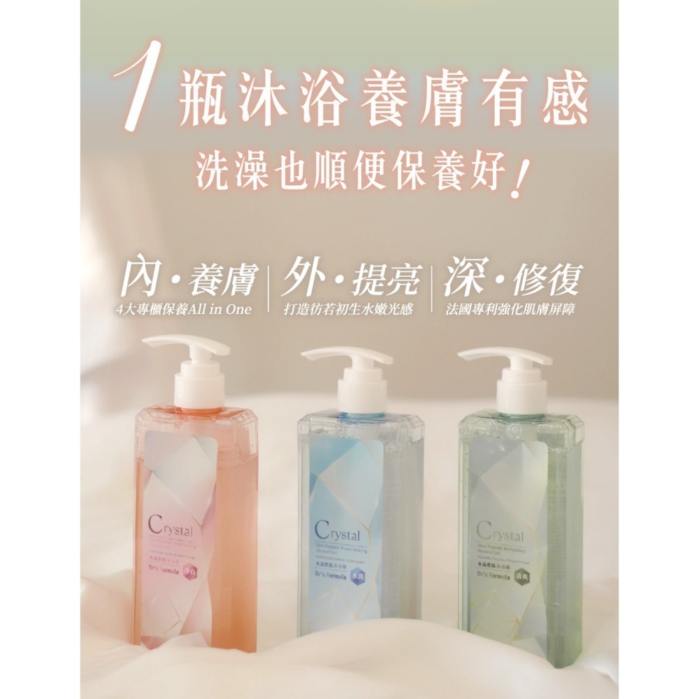 《台塑生醫》Dr’s Formula 水晶胜肽沐浴精 沐浴乳 沐浴精 (淨白/水潤/清爽) 500g 台塑長庚團隊把關-細節圖5