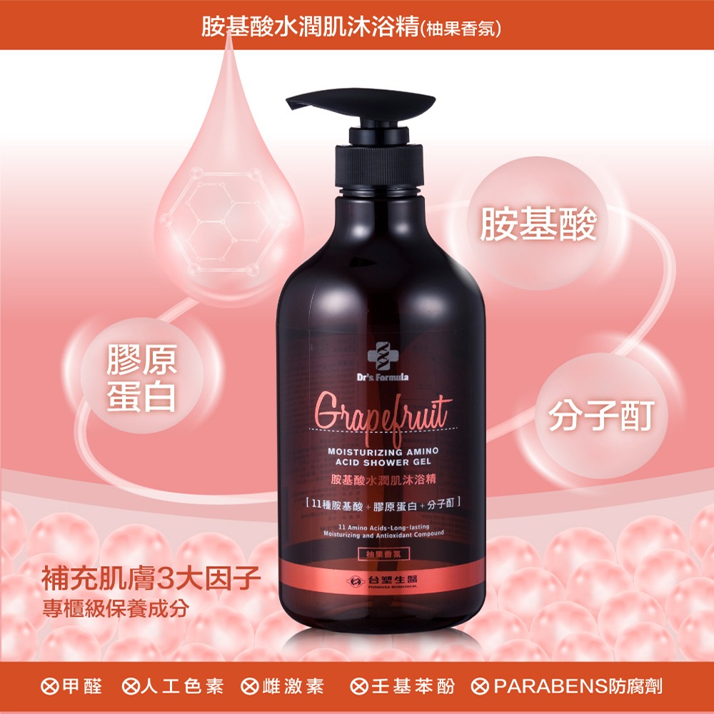 效近 台塑生醫 Dr＇s Formula 沐浴乳 清爽肌 保濕 柚果香氛 雪皂 冰川 琥珀 沐浴乳 沐浴精-細節圖2