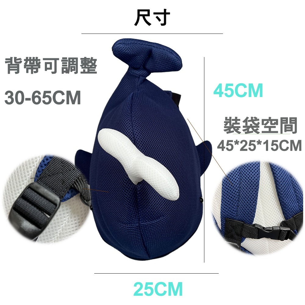 【生活好室】鯨魚造型抗菌背包 後背包 兒童背包 兒童包包 小朋友包包 小背包 小孩後背包 鯨魚包包 兒童節 禮物-細節圖4