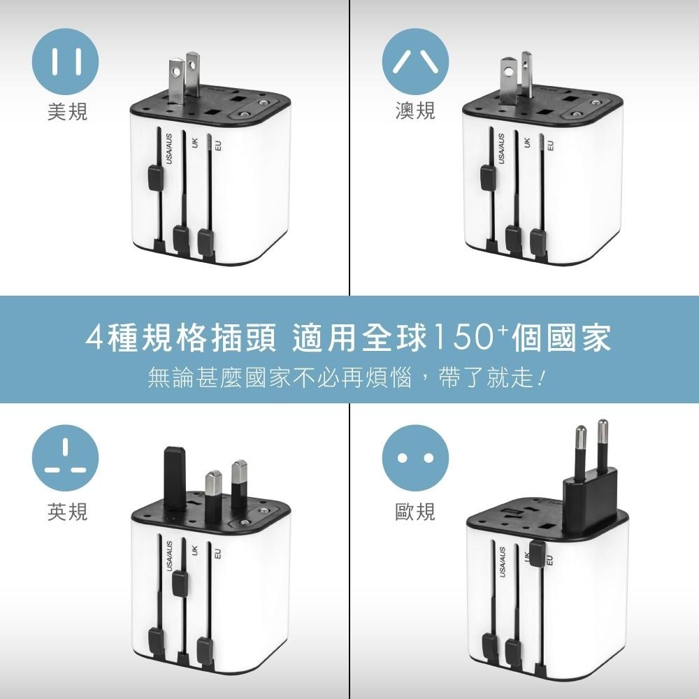 【KINYO】多合一國際電壓旅行萬國轉接頭旅行組 三孔USB充電器 萬用旅行轉接頭 多國轉換插頭旅充-細節圖5