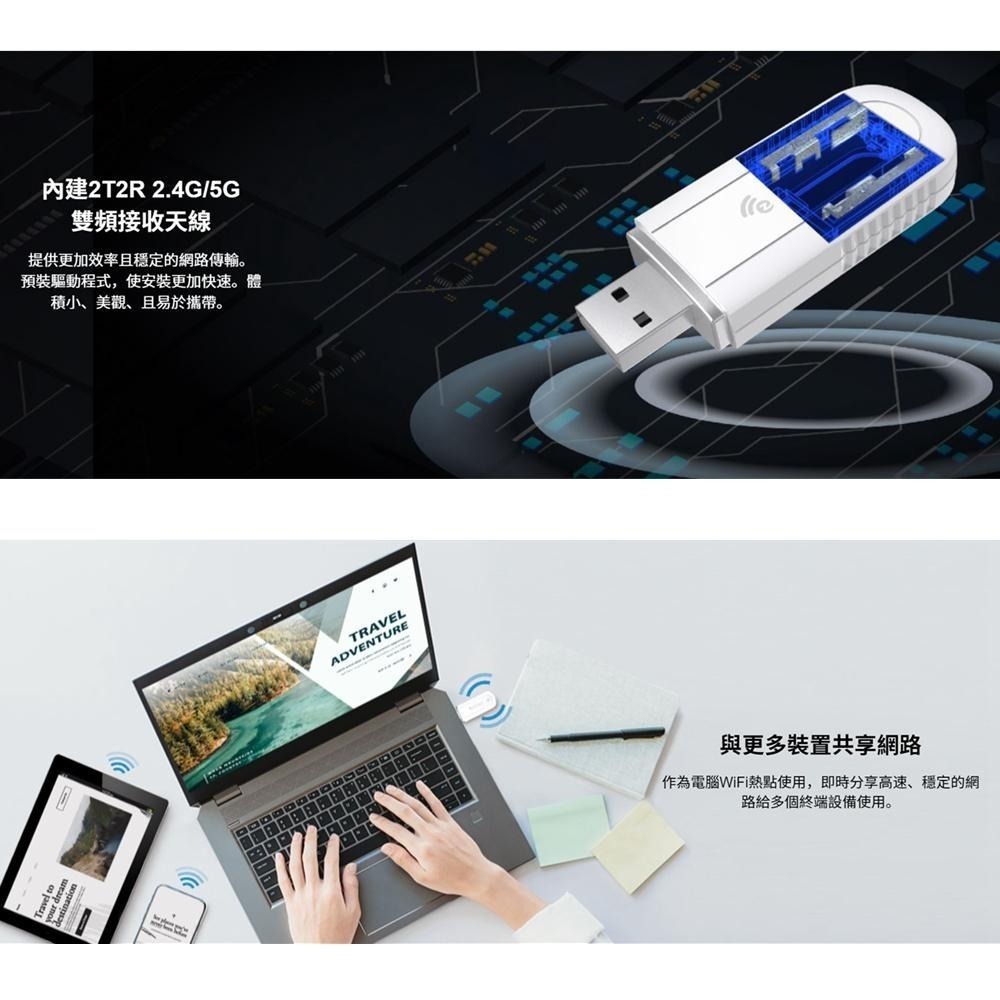 【EZcast】WiFi 6 USB無線網卡 極速雙頻WiFi網路卡(迷你外接網卡)-細節圖4