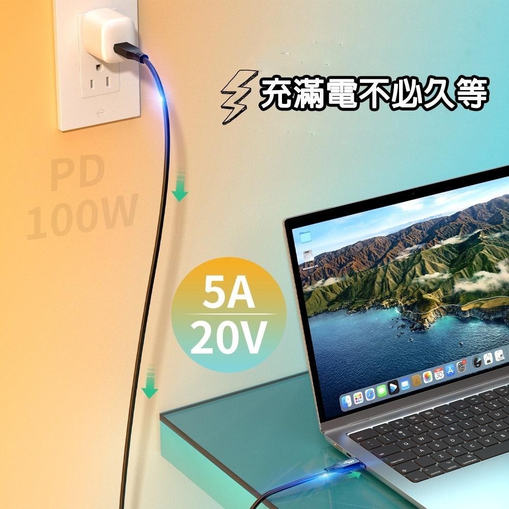 USB4 Type-C Gen3x2 40Gb USB4.0 100W快充-0.8M 相容Thunderbolt3-細節圖3