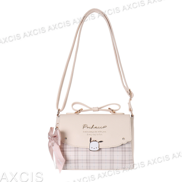 ★Cutie_Select★ 現貨 日本代購 三麗鷗 庫洛米 帕洽狗 大耳狗 Kitty 蝴蝶結 皮革肩背包 側背包-規格圖6