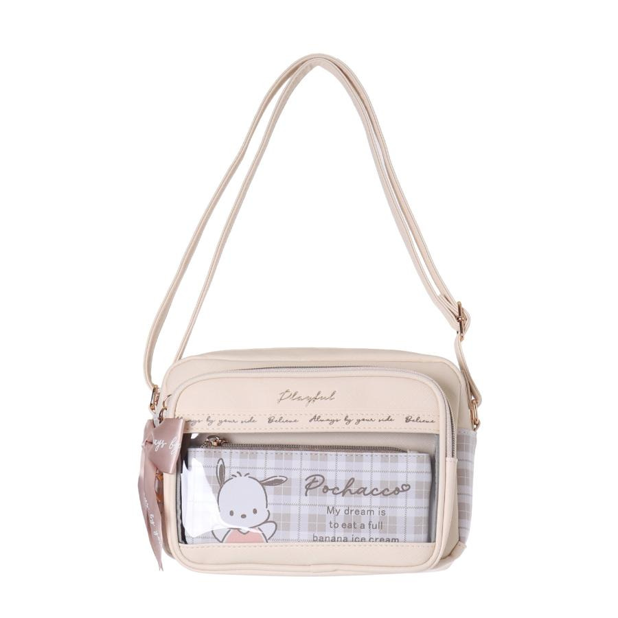 ★Cutie_Select★現貨 日本代購 三麗鷗 庫洛米 帕洽狗 大耳狗 Kitty 皮革肩背包 側背包 蝴蝶結禮物-規格圖6