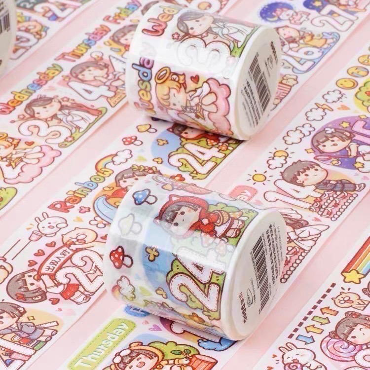 【分裝】小麻糬 奶蓋熊全系列《二十四節氣/小學日記/快樂動物園/名畫系列》和紙/PET膠帶 試吃包-細節圖2