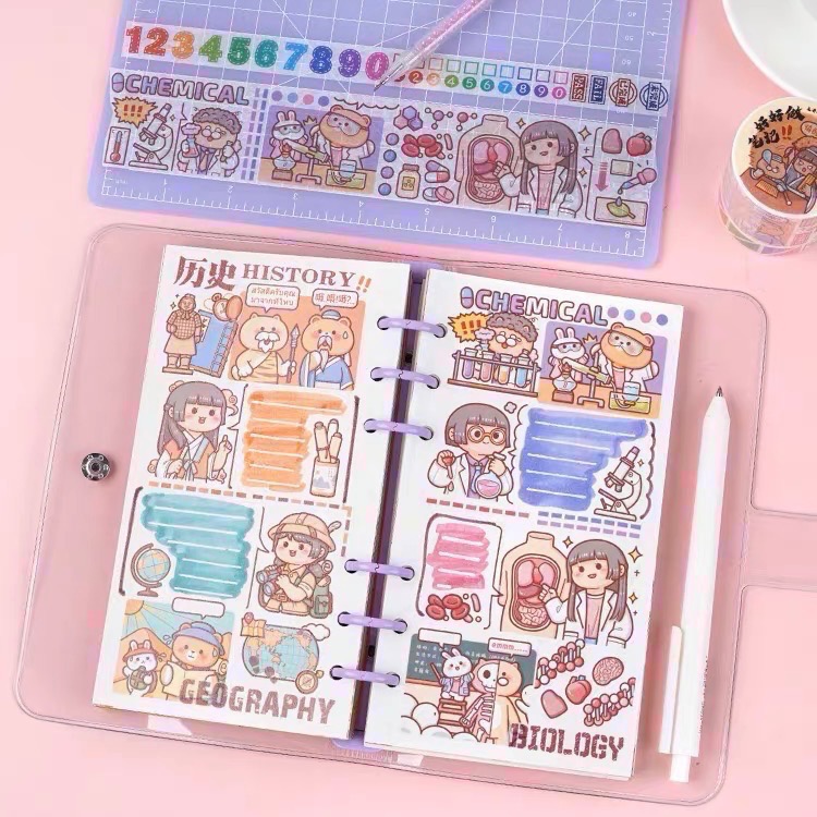 【分裝】小麻糬 奶蓋熊全系列《二十四節氣/小學日記/快樂動物園/名畫系列》和紙/PET膠帶 試吃包-細節圖4