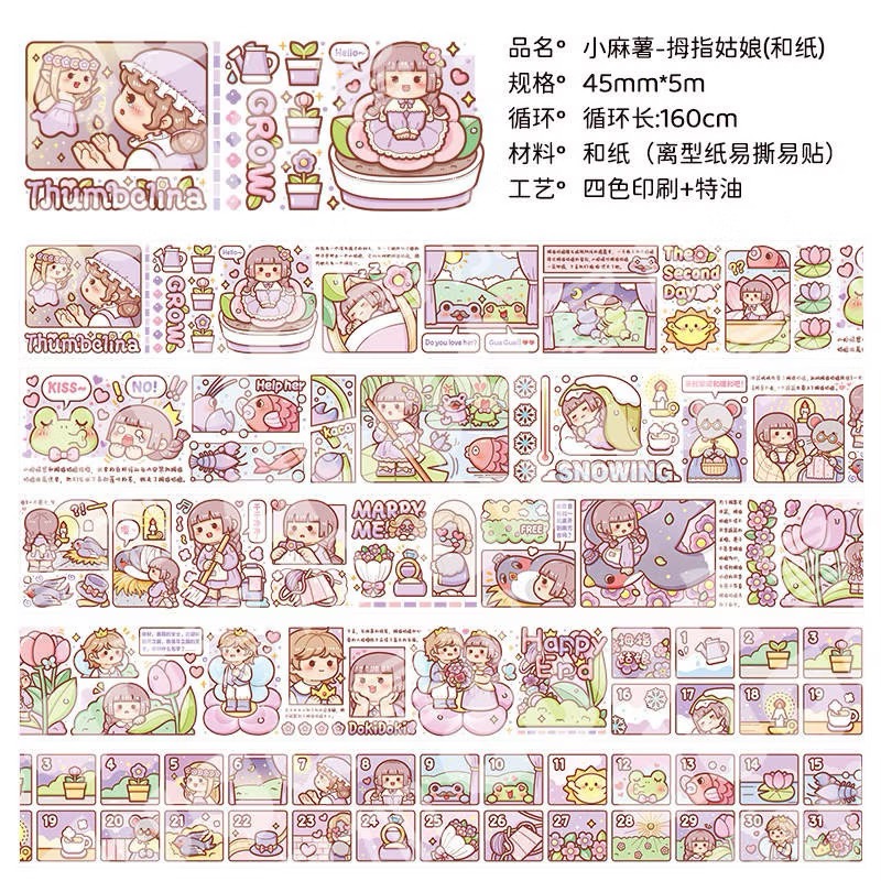 【分裝】小麻糬 奶蓋熊全系列《二十四節氣/小學日記/快樂動物園/名畫系列》和紙/PET膠帶 試吃包-規格圖6