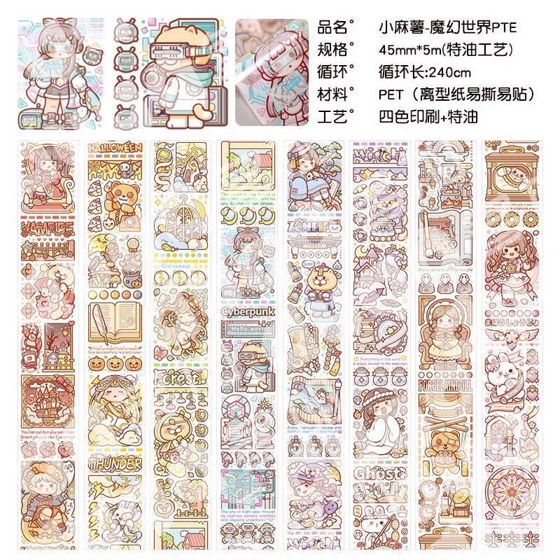 【分裝】小麻糬 奶蓋熊全系列《二十四節氣/小學日記/快樂動物園/名畫系列》和紙/PET膠帶 試吃包-規格圖6